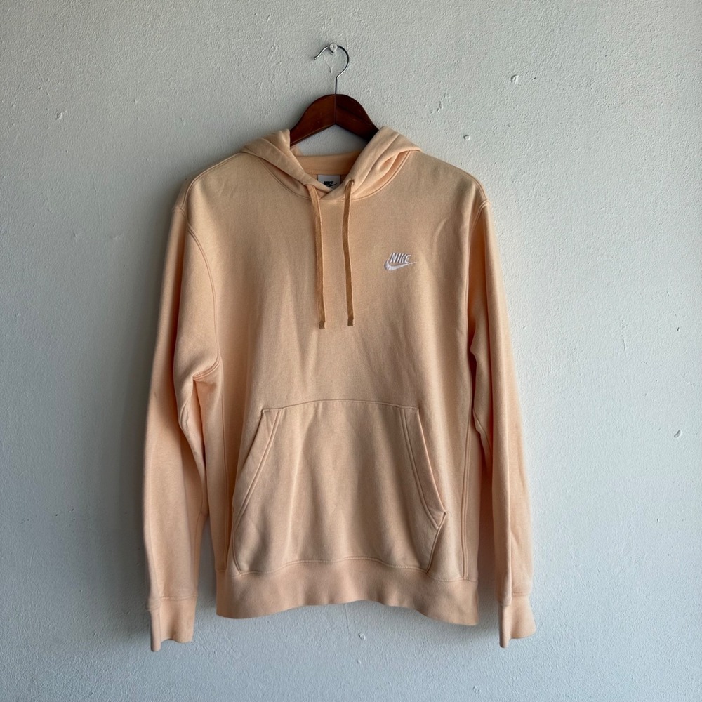 Nike Hoodie Peach Small Swoosh Pullover Sweatshirt Womens Size S